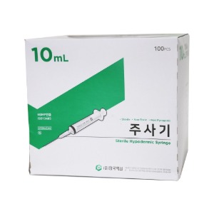 한국백신 일회용주사기 10cc 23G 1 1/4&quot; 100pcs/BOX